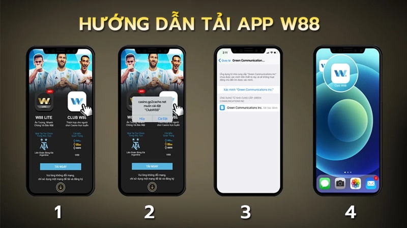 hướng dẫn tải app w88